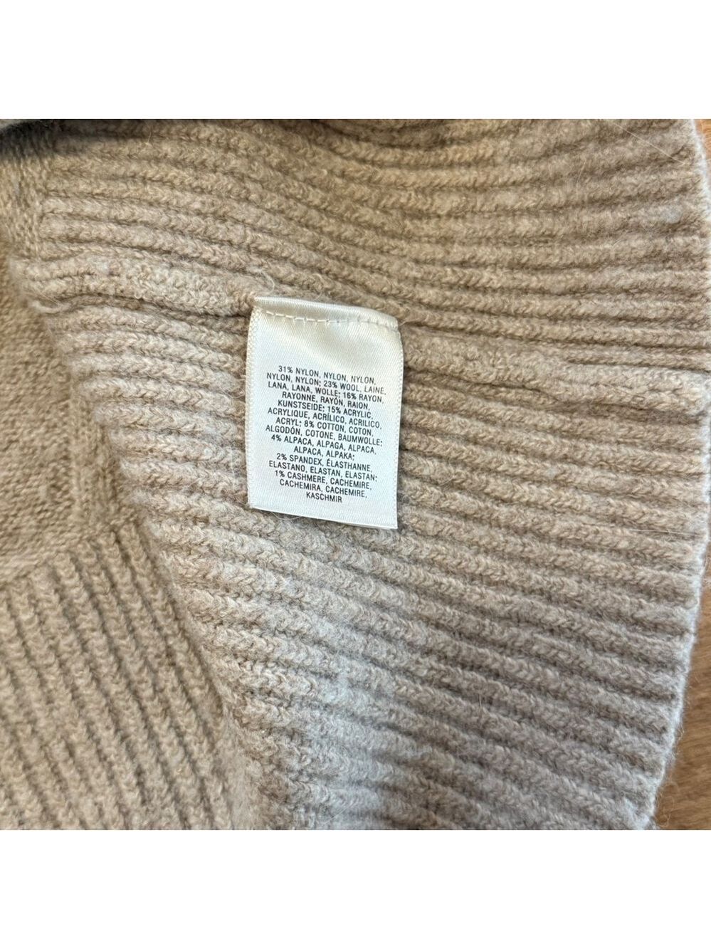 Anthropologie Cowl Neck Sweater Dress Womens Small Tan Beige Wool Alpaca Blend - Picture 4 of 4